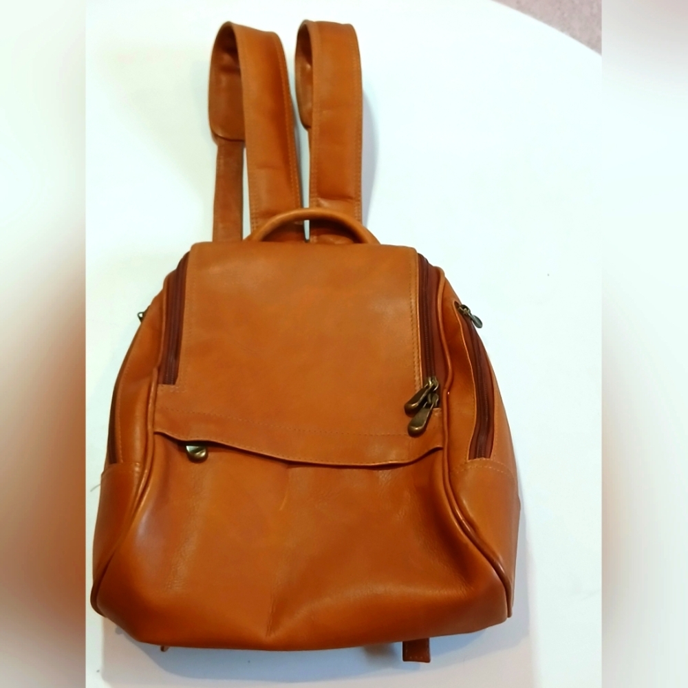 Tan Leather Backpack By Le Donne Leather